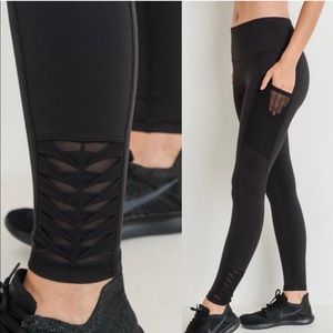 Pleated Mesh Leggings